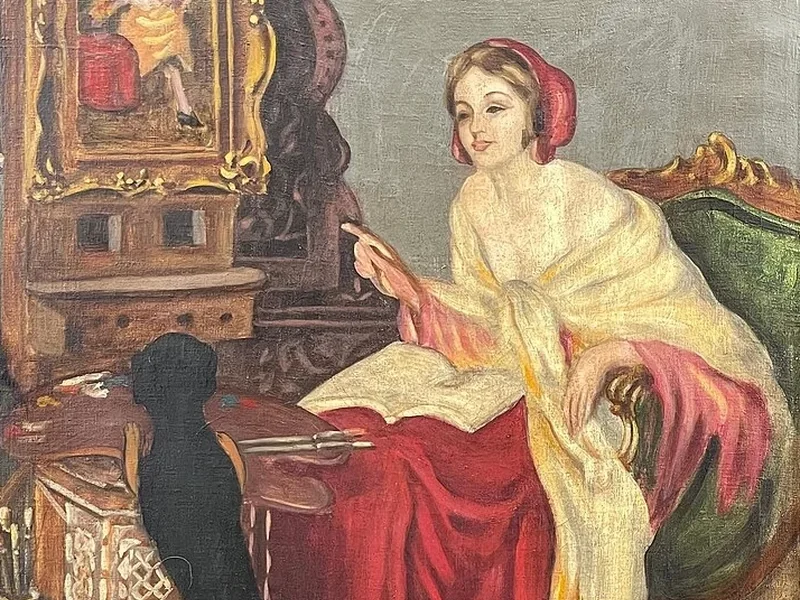 1874-Vilmos Nagy - Donna con cane